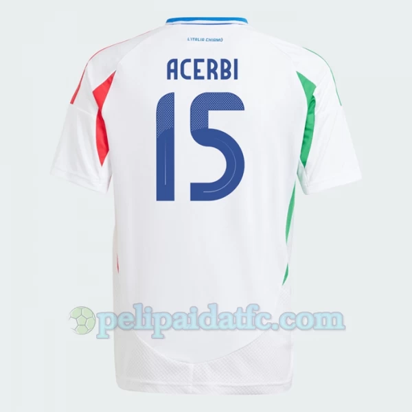 Acerbi #15 Italia Jalkapallo Pelipaidat EM 2024 Vieraspaita Miesten