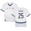 Amdouni #25 Sveitsi Jalkapallo Pelipaidat EM 2024 Vieraspaita Miesten