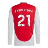 Arsenal FC Fabio Vieira #21 Jalkapallo Pelipaidat 2024-25 Kotipaita Miesten Pitkähihainen