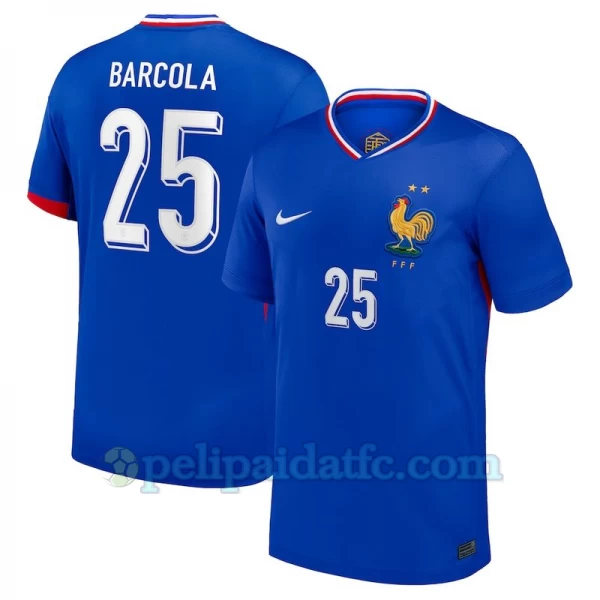 Barcola #25 Ranska Jalkapallo Pelipaidat EM 2024 Kotipaita Miesten