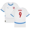 Baros #9 Tšekki Jalkapallo Pelipaidat EM 2024 Vieraspaita Miesten