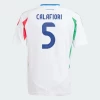 Calafiori #5 Italia Jalkapallo Pelipaidat EM 2024 Vieraspaita Miesten