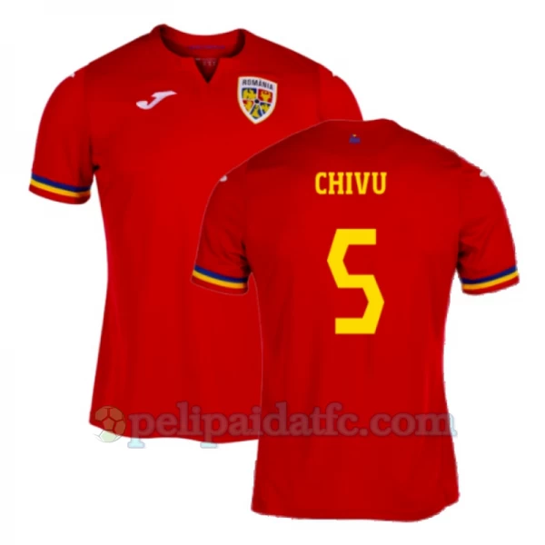 Chivu #5 Romania Jalkapallo Pelipaidat EM 2024 Vieraspaita Miesten