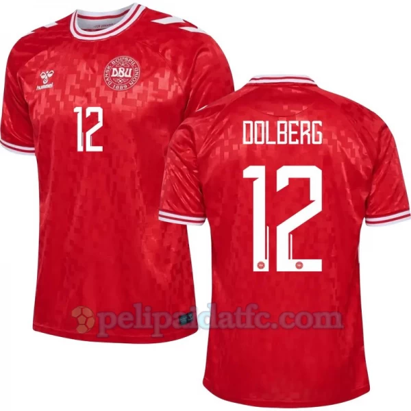 Dolberg #12 Tanska Jalkapallo Pelipaidat EM 2024 Kotipaita Miesten