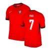 Figo #7 Portugali Jalkapallo Pelipaidat EM 2024 Kotipaita Miesten