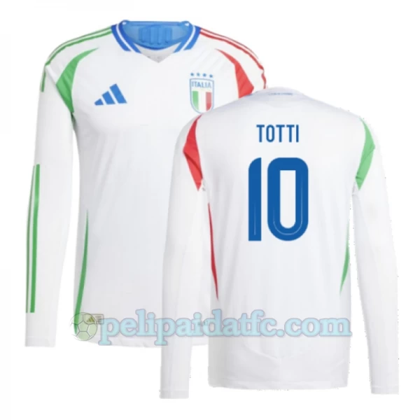 Francesco Totti #10 Italia Jalkapallo Pelipaidat EM 2024 Vieraspaita Miesten Pitkähihainen
