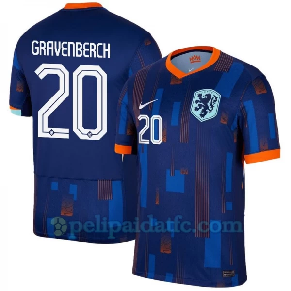 Gravenberch #20 Alankomaat Jalkapallo Pelipaidat EM 2024 Vieraspaita Miesten