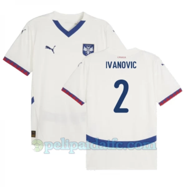 Ivanovic #2 Serbia Jalkapallo Pelipaidat EM 2024 Vieraspaita Miesten