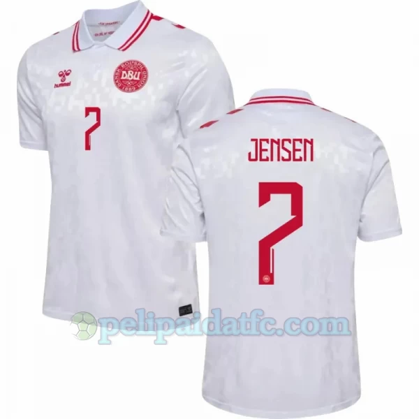 Jensen #7 Tanska Jalkapallo Pelipaidat EM 2024 Vieraspaita Miesten