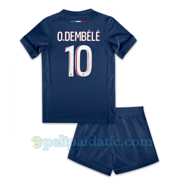 Lasten Paris Saint-Germain PSG Ousmane Dembélé #10 Jalkapallo Pelipaidat 2024-25 Kotipaita (+ Lyhyet Housut)