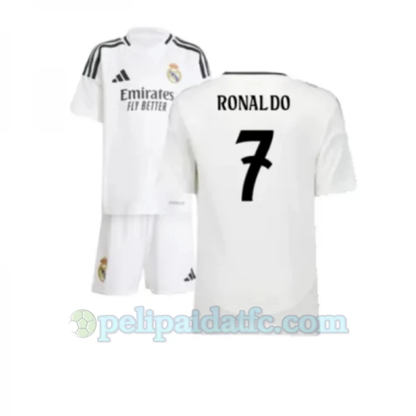 Lasten Real Madrid Cristiano Ronaldo #7 Jalkapallo Pelipaidat 2024-25 Kotipaita (+ Lyhyet Housut)
