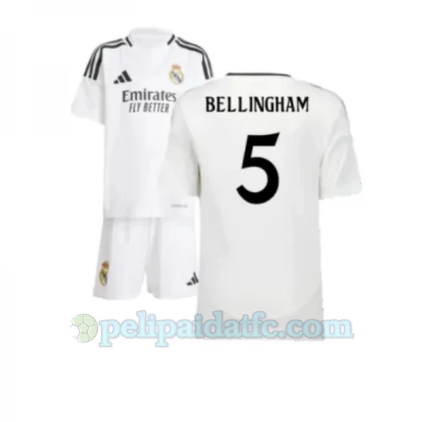 Lasten Real Madrid Jude Bellingham #5 Jalkapallo Pelipaidat 2024-25 Kotipaita (+ Lyhyet Housut)