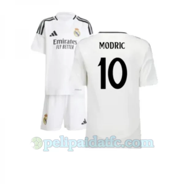 Lasten Real Madrid Luka Modrić #10 Jalkapallo Pelipaidat 2024-25 Kotipaita (+ Lyhyet Housut)