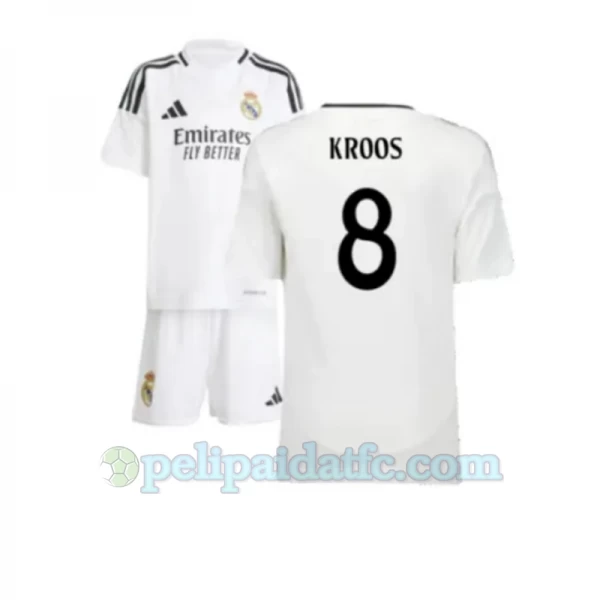 Lasten Real Madrid Toni Kroos #8 Jalkapallo Pelipaidat 2024-25 Kotipaita (+ Lyhyet Housut)