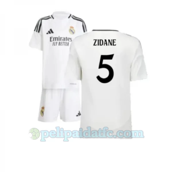 Lasten Real Madrid Zinédine Zidane #5 Jalkapallo Pelipaidat 2024-25 Kotipaita (+ Lyhyet Housut)