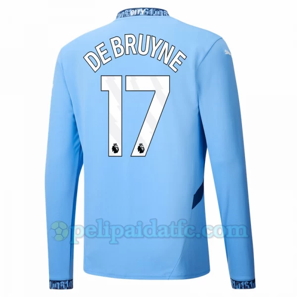 Manchester City Kevin De Bruyne #17 Jalkapallo Pelipaidat 2024-25 Kotipaita Miesten Pitkähihainen