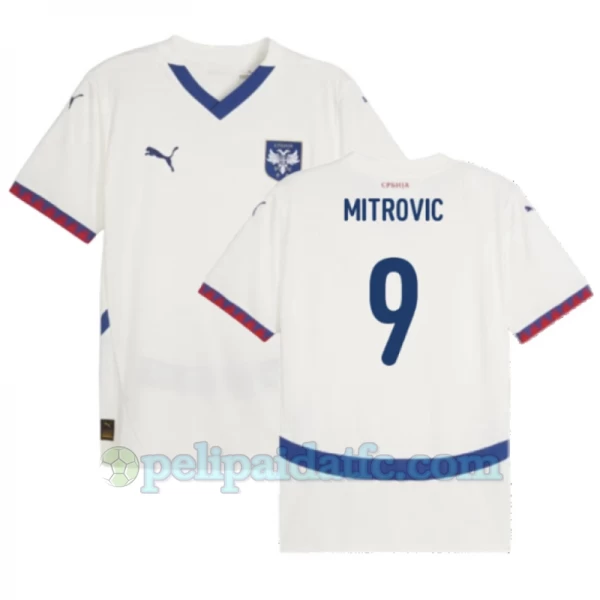 Mitrovic #9 Serbia Jalkapallo Pelipaidat EM 2024 Vieraspaita Miesten