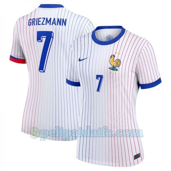 Naisten Antoine Griezmann #7 Ranska Jalkapallo Pelipaidat EM 2024 Vieraspaita
