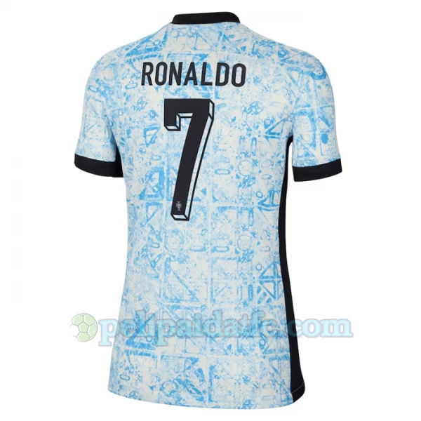 Naisten Cristiano Ronaldo #7 Portugali Jalkapallo Pelipaidat EM 2024 Vieraspaita
