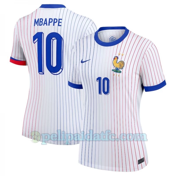 Naisten Kylian Mbappé #10 Ranska Jalkapallo Pelipaidat EM 2024 Vieraspaita
