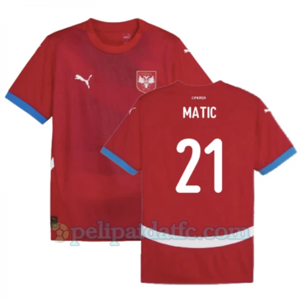 Nemanja Matić #21 Serbia Jalkapallo Pelipaidat EM 2024 Kotipaita Miesten