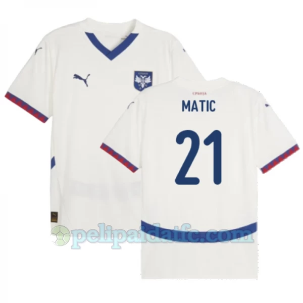 Nemanja Matić #21 Serbia Jalkapallo Pelipaidat EM 2024 Vieraspaita Miesten