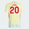 Pedri #20 Espanja Jalkapallo Pelipaidat EM 2024 Vieraspaita Miesten