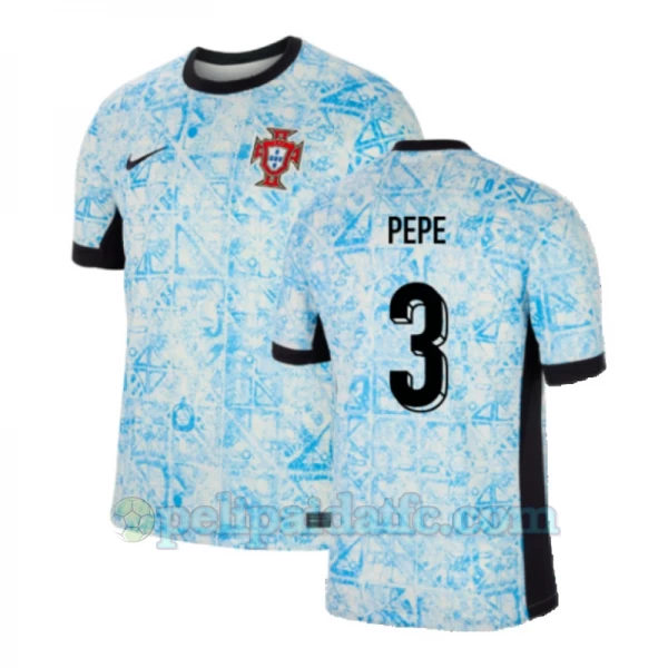 Pepe #3 Portugali Jalkapallo Pelipaidat EM 2024 Vieraspaita Miesten