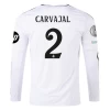 Real Madrid Carvajal #2 Jalkapallo Pelipaidat 2024-25 HP Kotipaita Miesten Pitkähihainen
