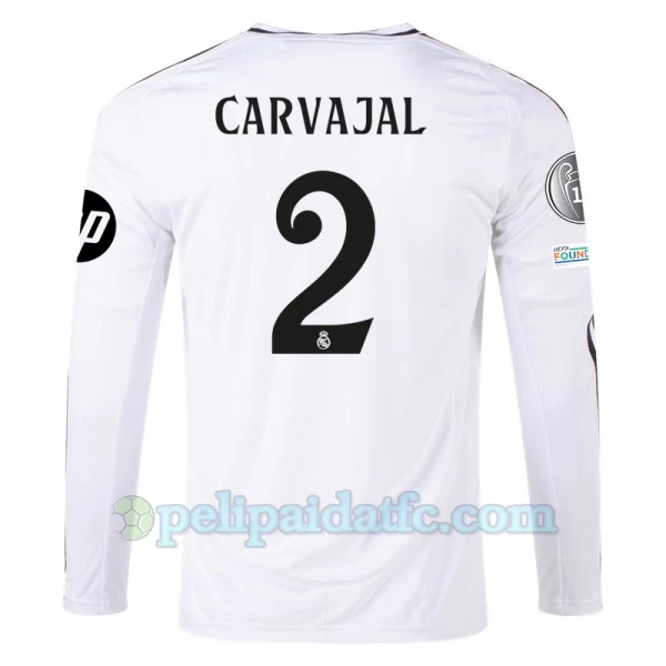 Real Madrid Carvajal #2 Jalkapallo Pelipaidat 2024-25 HP Kotipaita Miesten Pitkähihainen
