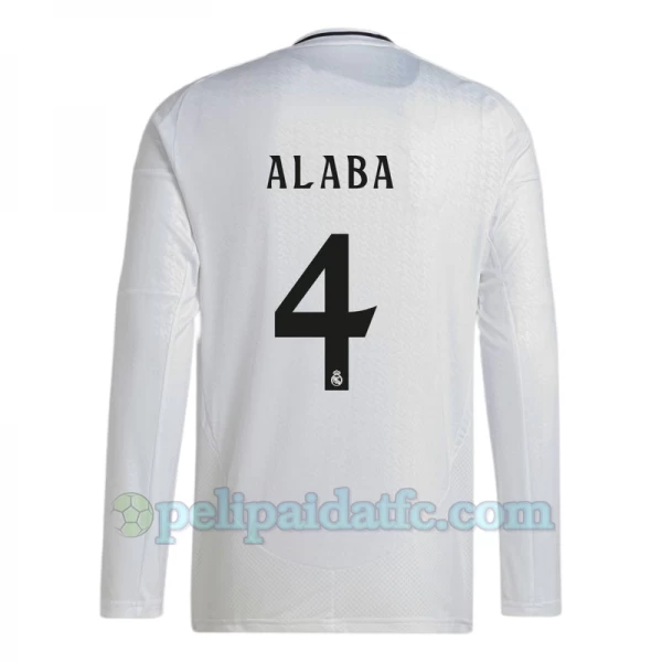 Real Madrid David Alaba #4 Jalkapallo Pelipaidat 2024-25 Kotipaita Miesten Pitkähihainen