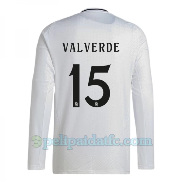 Real Madrid Federico Valverde #15 Jalkapallo Pelipaidat 2024-25 Kotipaita Miesten Pitkähihainen