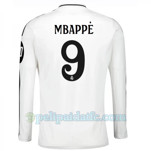 Real Madrid Kylian Mbappé #9 Jalkapallo Pelipaidat 2024-25 HP Kotipaita Miesten Pitkähihainen
