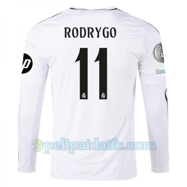 Real Madrid Rodrygo #11 Jalkapallo Pelipaidat 2024-25 HP Kotipaita Miesten Pitkähihainen