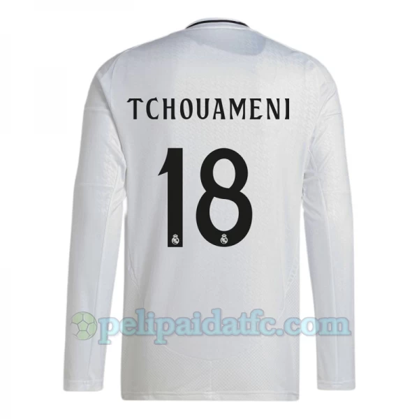 Real Madrid Tchouameni #18 Jalkapallo Pelipaidat 2024-25 Kotipaita Miesten Pitkähihainen