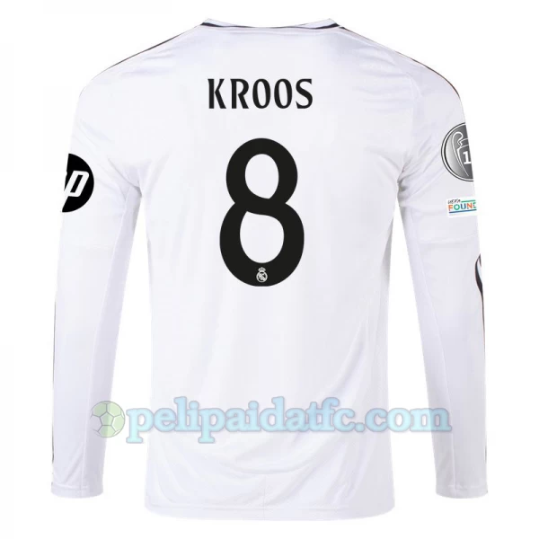 Real Madrid Toni Kroos #8 Jalkapallo Pelipaidat 2024-25 HP Kotipaita Miesten Pitkähihainen
