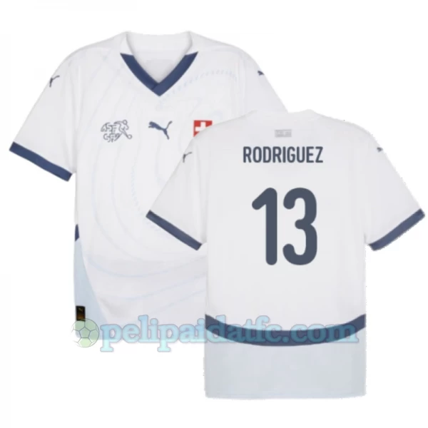 Rodriguez #13 Sveitsi Jalkapallo Pelipaidat EM 2024 Vieraspaita Miesten