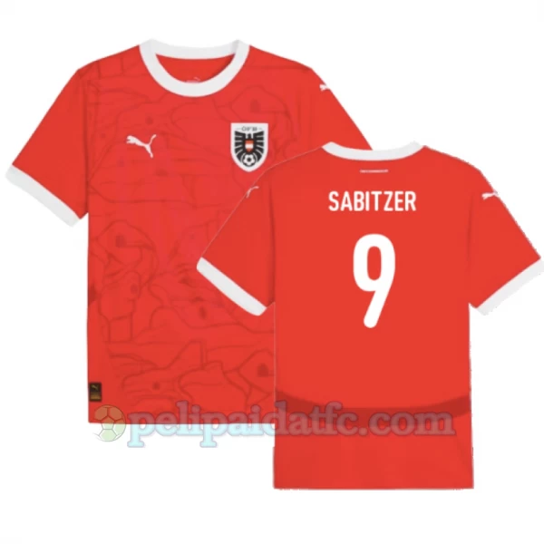 Sabitzer #9 Itävalta Jalkapallo Pelipaidat EM 2024 Kotipaita Miesten