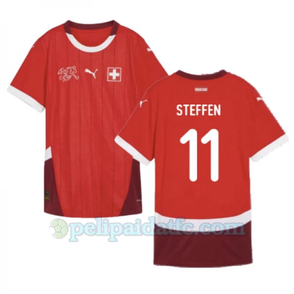 Steffen #11 Sveitsi Jalkapallo Pelipaidat EM 2024 Kotipaita Miesten