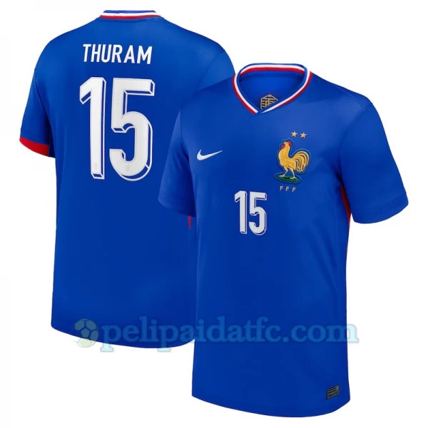 Thuram #15 Ranska Jalkapallo Pelipaidat EM 2024 Kotipaita Miesten