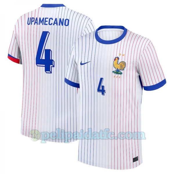 Upamecano #4 Ranska Jalkapallo Pelipaidat EM 2024 Vieraspaita Miesten