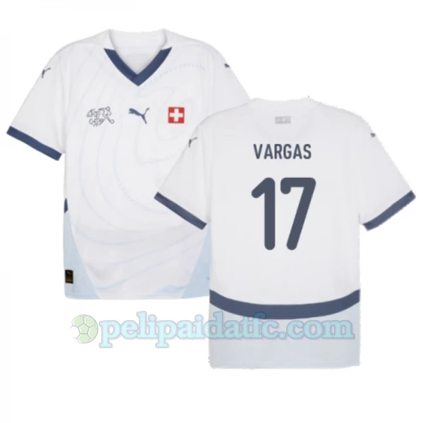 Vargas #17 Sveitsi Jalkapallo Pelipaidat EM 2024 Vieraspaita Miesten