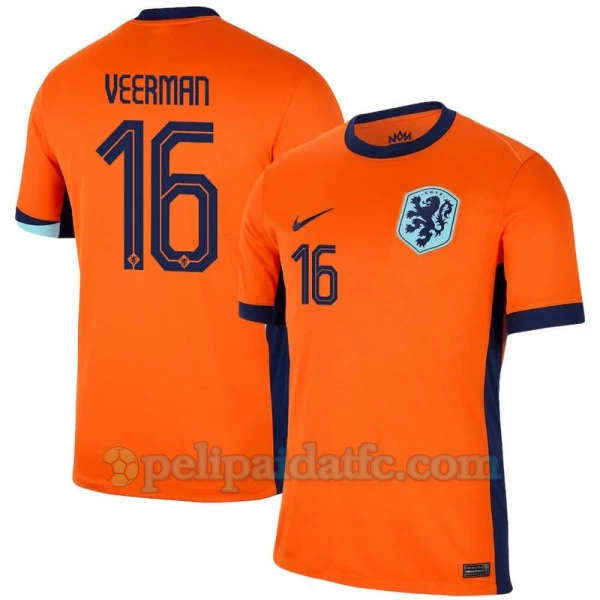 Veerman #16 Alankomaat Jalkapallo Pelipaidat EM 2024 Kotipaita Miesten
