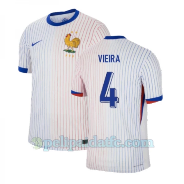 Vieira #4 Ranska Jalkapallo Pelipaidat EM 2024 Vieraspaita Miesten