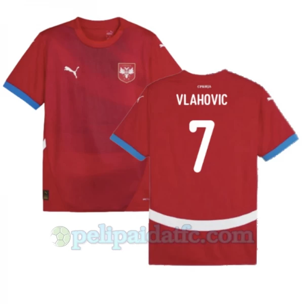Vlahovic #7 Serbia Jalkapallo Pelipaidat EM 2024 Kotipaita Miesten