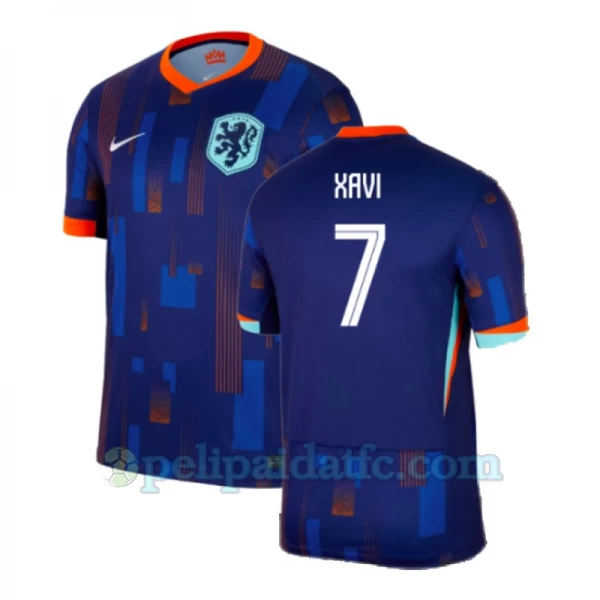 Xavi #7 Alankomaat Jalkapallo Pelipaidat EM 2024 Vieraspaita Miesten