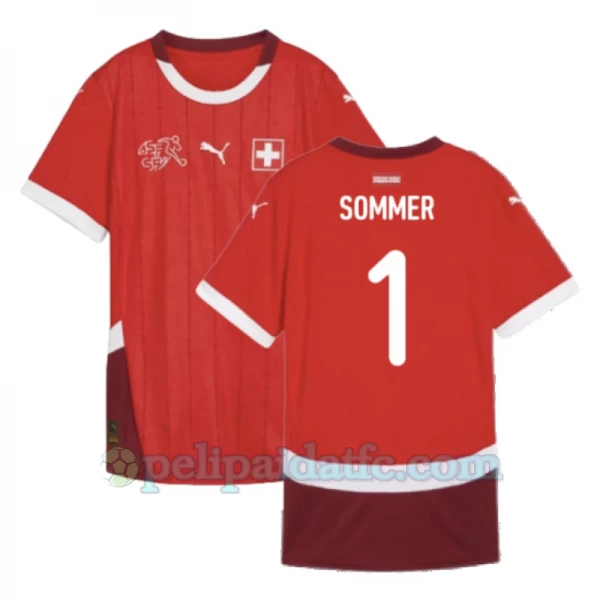 Yann Sommer #1 Sveitsi Jalkapallo Pelipaidat EM 2024 Kotipaita Miesten