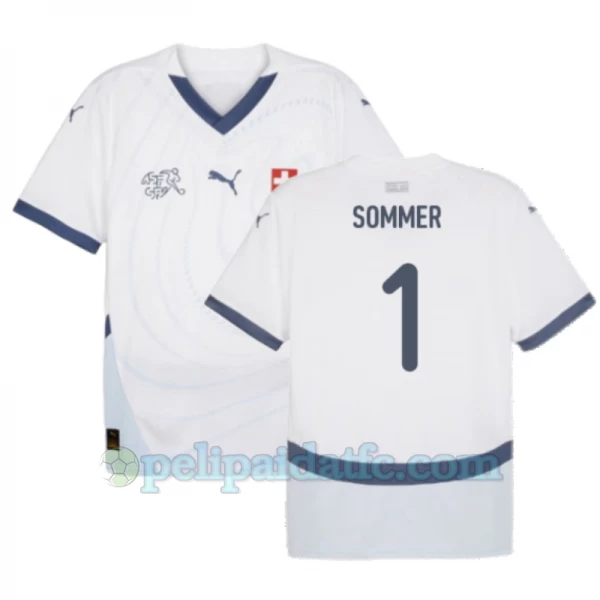 Yann Sommer #1 Sveitsi Jalkapallo Pelipaidat EM 2024 Vieraspaita Miesten