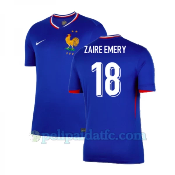 Zaire-emery #18 Ranska Jalkapallo Pelipaidat EM 2024 Kotipaita Miesten