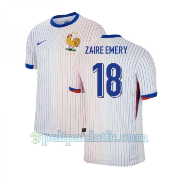 Zaire Emery #18 Ranska Jalkapallo Pelipaidat EM 2024 Vieraspaita Miesten